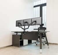 Support de moniteur d'ordinateur à trois écrans haut de gamme bras support de levage rotatif à triple écran pour 32 pouces maximum