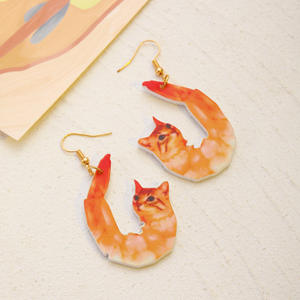Nuovi <span class=keywords><strong>Orecchini</strong></span> Pendenti Divertenti e Creativi in Acrilico a Forma di Aragosta e Gatto per Donne, <span class=keywords><strong>Orecchini</strong></span> Interessanti a Forma di Rana e Procione - Product Image 2