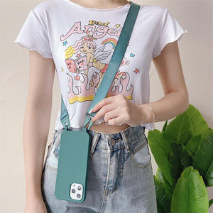 <span class=keywords><strong>Coque</strong></span> de téléphone en silicone avec <span class=keywords><strong>cordon</strong></span> tour de cou pour <span class=keywords><strong>iPhone</strong></span> 13 16 14 15 Pro Max Xs 6 7 8 Plus - Product Image 2