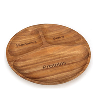 Plateau de petit-déjeuner en bois d'acacia écologique avec logo personnalisé, plat de service en bois jetable pour hôtels et cuisine, assiette à dessert sécurisée