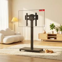 Support TV portable avec roulettes, support de sol en acier et chariots pour téléviseurs LED LCD de 26'' à 55'', support pivotant pour écran