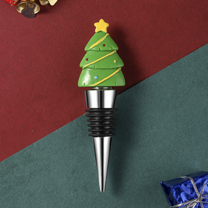 Bouchon de bouteille de vin en résine en forme de sapin de Noël, décoration de fête, cadeau 4916-3 - Product Image 4