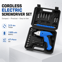 Ensemble d'outils électriques pour tournevis, 47 pièces, kit de tournevis électrique, 19000 tr/min, tournevis sans fil rechargeable avec boîte en plastique et embouts