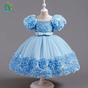 2024 abito di paillettes di cotone di alta qualità per ragazze di Design principessa per <span class=keywords><strong>età</strong></span> 10-14 anni abbigliamento quotidiano formale - Product Image 3