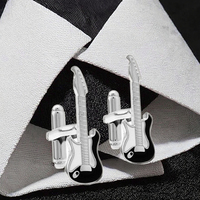 Boutons de manchette fantaisie violon en gros, accessoires de mode personnalisés pour chemise de costume d'affaires, ensemble de bijoux tendance pour mariage et smoking