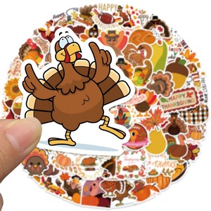 100PCS Thanksgiving Turkey Pumpkin Stickers Waterproof Vinyl Graffiti <b>Decals</b> for DIY Luggage <b>Laptop</b> Refrigerator Party Decor - Product Image 4