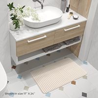 Tapis de bain moderne ultra doux motif solide tapis de douche en polyester mousse à mémoire de forme ultra absorbant lavable pour la salle de bain