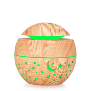 Starry Sky Wood Grain Humidifier 130Ml Aroma Diffuser With Led <b>Light</b> Home Portable Usb Powered - Product Image 4