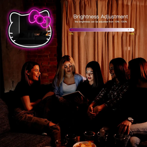 Espejo con Luz LED de Neón de Hello Kitty - Espejo con Luz Blanca Cálida de Anime Kawaii para Decoración de Dormitorio de Niñas, PVC, Clasificación IP33 - Product Image 5