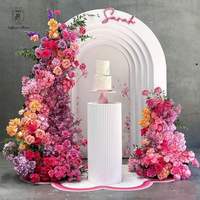 Arche florale artificielle en soie élégante pour mariage, décoration murale de fond - Écologique et durable