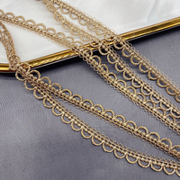 Vente chaude pas cher or dentelle garniture Applique bordure coupe dentelle pour bricolage accessoires de vêtement
