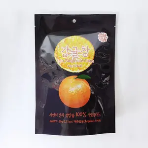 Custom Print Heat Seal Plastic Stand Up Pouch Doypack Packaging Bag For Dried Fruit Orange Jeju Mandarin Chips
