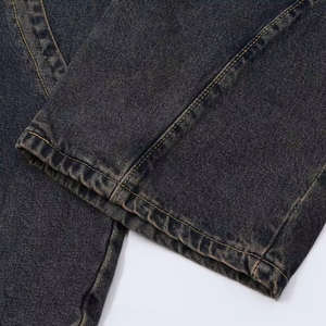 2026 New Arrival Men's Casual Oversized Baggy Style <b>Light</b> Wash Denim Straight Jeans <b>Trousers</b> Mid Loose Hole Winter Streetwear - Product Image 5
