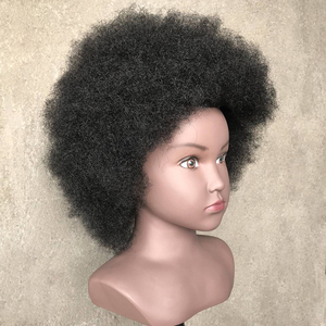 Cabeza de Maniquí con Cabello Afro Rizado 100% Humano, con Hombros, para Prácticas de Peluquería, Trenzado y Peinado - Product Image 5