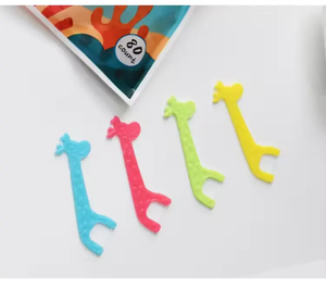 80 pz stuzzicadenti in Nylon di bambù alla menta a forma di giraffa cerato filo interdentale per bambini accessorio per l'igiene orale in scatola - Product Image 5