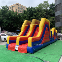 Château gonflable rouge d'extérieur pour enfants, course d'obstacle commerciale, rouge, bon marché,