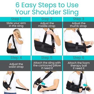 Customized <b>Shoulder</b> Abduction <b>Sling</b> with Arm Pillow, Pocket Strap and Stress Ball for Post-Surgery Support Rotator Cuff - Product Image 3
