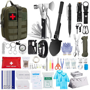Kit de survie multifonctionnel pour le camping en plein air, équipement de premiers secours d'urgence, sac en nylon compact 21x15x12cm - Product Image 4