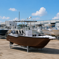 Bateau de pêche à console centrale de 18 pieds en aluminium et fibre de verre, 6 personnes, 150 CV, avec T-Top, vivier, porte-cannes, pour la pêche sportive en baie et en eau peu profonde