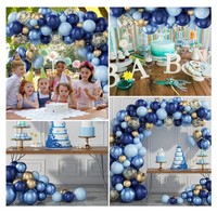 Confettis Ballons Luxueux Joyeux Anniversaire Mariage Macaron Bleu Paillettes DIY Latex Ballon Guirlande Arc Kit ensembles de ballons