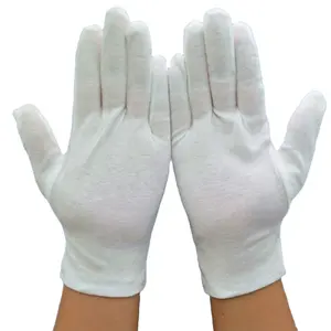 Baumwoll weiße Unisex-Arbeits schutz handschuhe für rutsch feste, verschleiß feste Außen handschuhe