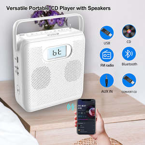 Reproductor de CD Portátil con Bluetooth, Radio FM, Reproductor de MP3 USB, Entrada AUX, Convertidor de CD a USB, Altavoz Estéreo, para el Hogar, Aire Libre y Estudio - Product Image 5