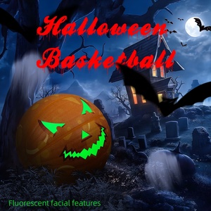 Bóng rổ Halloween phát sáng trong bóng tối psyche bí ngô bóng rổ tùy chỉnh - Product Image 3