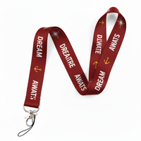 Lanière promotionnelle personnalisée en polyester à transfert thermique, rétractable, avec porte-badge et crochet, durable et tendance, pour la vente en gros