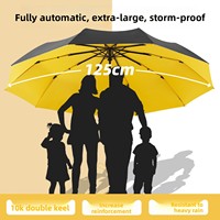 Parapluie YU XIN entièrement automatique, pliable en trois sections, 27 pouces, surdimensionné, épaissi et renforcé, design professionnel, pour homme, anti-vent, anti-tempête, anti-UV