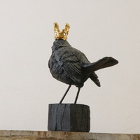 Ornements en résine synthétique en forme d'oiseaux, sculptures d'animaux simulés, décoration créative pour la maison, artisanat pour bureau et salle d'étude