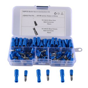 Kit de conectores rápidos Iqihui Bullet 16-14AWG, conectores macho y hembra azules para cableado de automóviles - Product Image 1