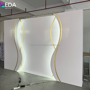 LEDA Décoration murale de fond en acrylique moderne blanc taille personnalisée pour fête mariage événement - Product Image 3