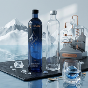 Bouteille de vin en verre transparente vide avec logo, 500ml, 700ml, 750ml, avec bouchon à vis en aluminium pour <span class=keywords><strong>vodka</strong></span>, whisky, gin, eau et autres boissons – Vente en gros - Product Image 1