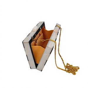 Ready to Ship Low MOQ Handmade Resin Clutch Bag Wholesale Trending Women Evening Party <b>Handbag</b> resin crafts clutch <b>box</b> - Product Image 1