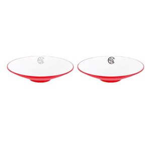 Tazón de fideos bicolor de melamina, plato poco profundo de boca ancha para uso doméstico, color sólido - Product Image 4