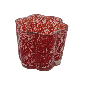 Ventes en gros de pots à bougies décoratifs en verre marbré de luxe rouge, simples, personnalisés, de haute qualité, multi-usages, petits et texturés - Product Image 1