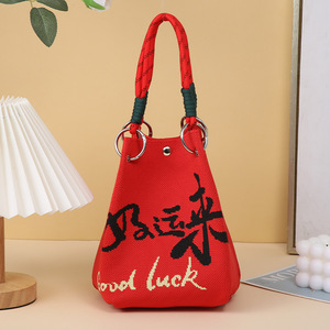 Grand <span class=keywords><strong>sac</strong></span> seau tissé en maille, mignon et spacieux, pour la plage, le travail, les trajets quotidiens ou une utilisation décontractée, avec deux boucles magnétiques ouvertes et poignées. - Product Image 4