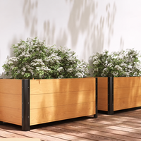 Jardinière extérieure en alliage d'aluminium, finition grain de bois, revêtement poudré, clôture de jardin, paravent d'intimité, pot de plante métallique personnalisé