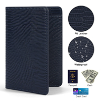 Dompet Pria Shangjin, Penutup Passport Motif Kulit Kadal, Kulit PU, Dompet Perjalanan Custom, Anti RFID untuk Pria, Hadiah Liburan