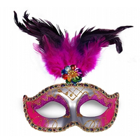 Fushia drôle Costume Cosplay masque vénitien Mardi Gras carnaval mascarade masque plume fête masque pour fête approvisionnement décor de noël