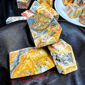 Agate naturelle polie de forme libre, pierre de cristal non taillée pour la décoration de la maison et du bureau, ornement de guérison Reiki, collection en gros - Product Image 2