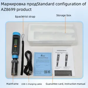 PH. <span class=keywords><strong>EC.</strong></span> TDS. Salinidad. S.G. Temp. Sonda de Agua Multifuncional 6 en 1 AZ8699 Capaz de Medir el Rango de Conductividad Azul/Gris/Negro - Product Image 6