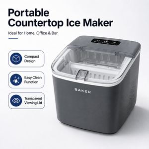 Machine à glaçons compacte de comptoir avec fonction d'auto-nettoyage, machine à glaçons portable de type balle, couleur personnalisable disponible pour la maison, le bureau, le bar - Product Image 2