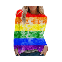 Robe décontractée pour femmes à paillettes superposées personnalisée T-shirt arc-en-ciel