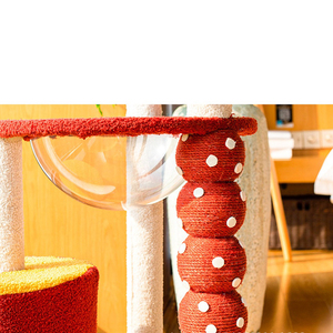 Grand arbre à chat intégré avec griffoir, plateforme de saut, corde en sisal et cabine spatiale, pour chat importé - Product Image 3