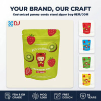 Bolsa Doypack Personalizada de Grado Alimenticio con Cierre Zip y Sellado Hermético para Caramelos de Gelatina y Gotas Ácidas, Bajo MOQ