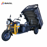 Tricycle électrique agricole avec benne en acier de 1,5 m, 3 roues, robuste, pour l'agriculture, la construction, prix d'usine