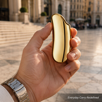 Étui de briquet en métal chromé doré avec logo personnalisé, compatible J5 J6, durable, lisse, cadeau d'affaires