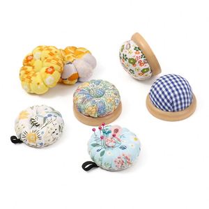 Factory Modern Style Magnetic Base Wrist Strap Wooden Fabric Needle Holder <b>Bag</b> for Hand <b>Sewing</b> and Embroidery Needle Storage - Product Image 1
