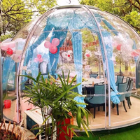 Grande capsule pliable de restaurant étoilé de luxe tentes de glamping pour le camping en plein air chambre à bulles transparente maison gonflable